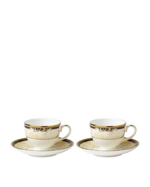 Wedgwood Cornucopia Teacups and Saucers Set of 2
