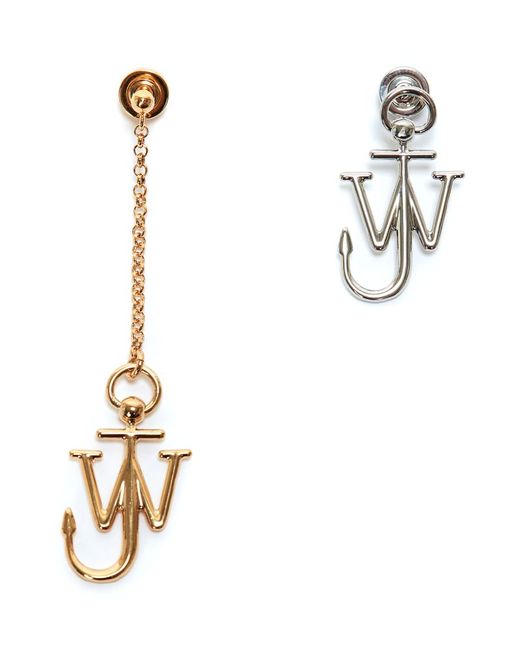 J.W.Anderson Platinum and Ruthenium Plate Anchor Earrings