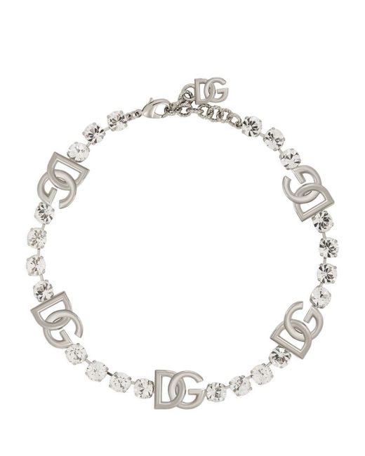 Dolce & Gabbana Crystal-Embellished DG Necklace
