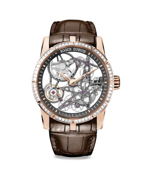 Roger Dubuis Rose Gold and Diamond Excalibur Watch 42mm