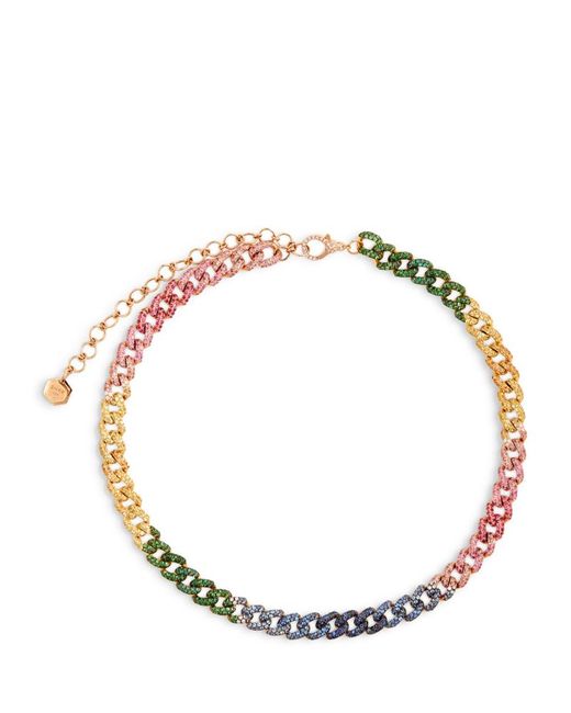 Shay Mixed Gold and Diamond Rainbow Link Necklace