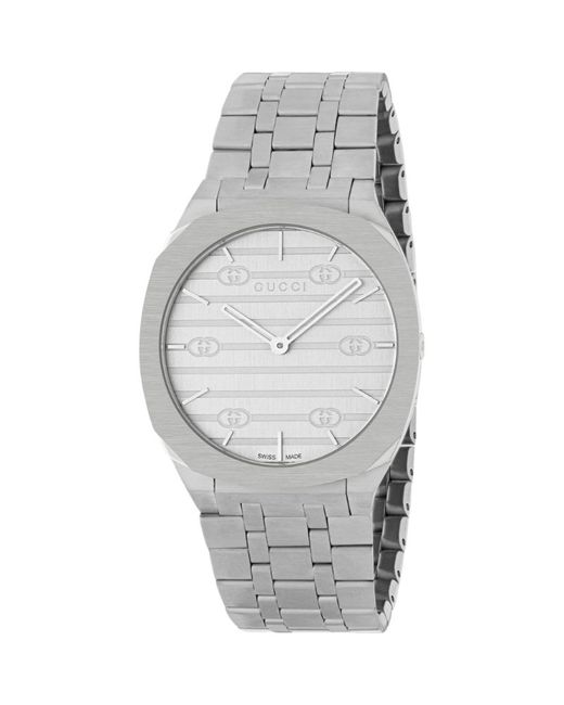 Gucci Stainless Steel 25H Watch 34mm