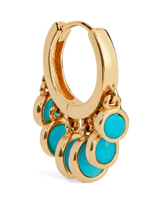Jacquie Aiche Yellow and Turquoise Disco Single Hoop Earring