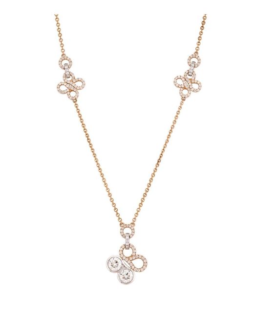 Boodles Rose Gold Platinum and Diamond Large Be Necklace