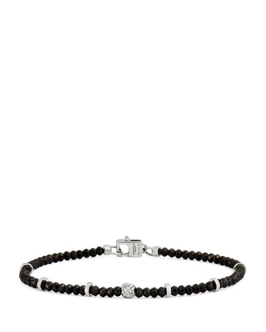 Tateossian Rhodium-Plated Silver and Spinel Nodo Bracelet