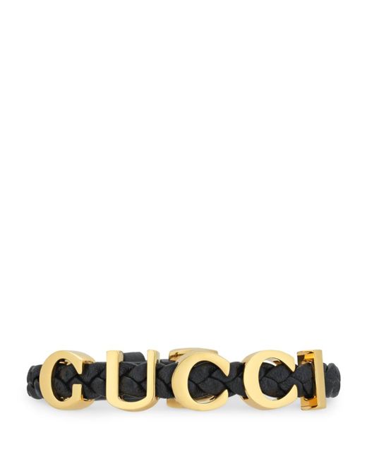 Gucci Leather Logo Bracelet