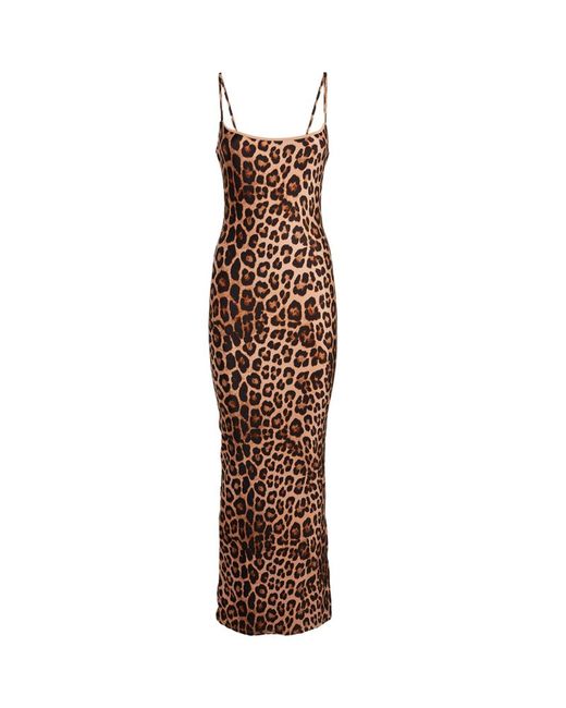 Good American Satin Leopard Print Maxi Dress