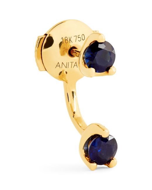 Anita Ko Yellow Gold and Sapphire Orbit Single Earring