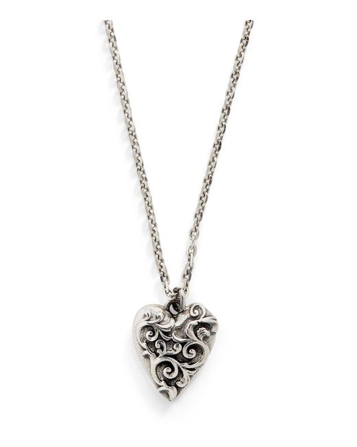 Emanuele Bicocchi Sterling Ornamented Heart Necklace