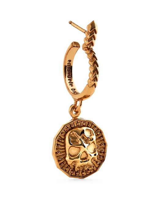 Emanuele Bicocchi Plated Skull Coin Single Earring