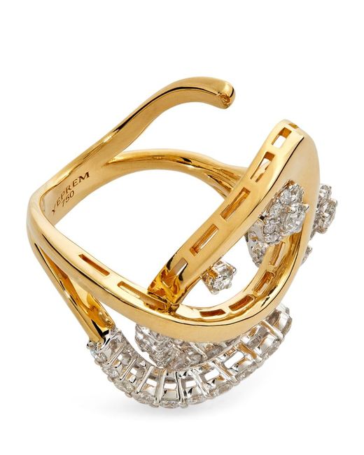 Yeprem Yellow and Diamond Strada Twist Ring