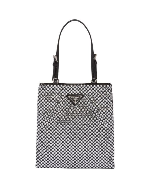 Prada Crystal-Embellished Top-Handle Bag