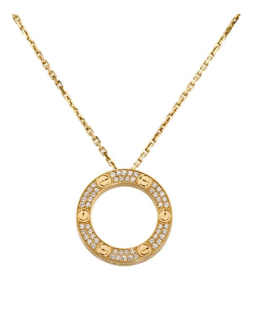 Cartier Yellow and Diamond LOVE Necklace