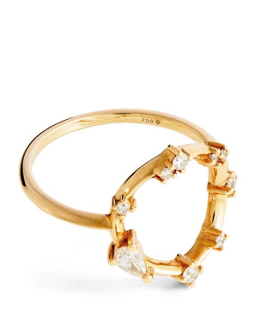 Persée Yellow and Diamond Circle Ring
