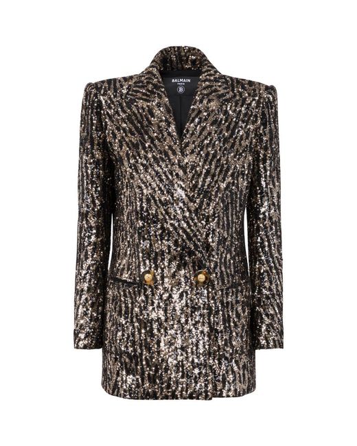 Balmain Sequinned Double-Breasted Blazer