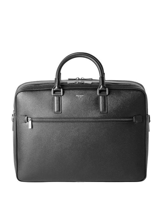 Serapian Leather Double Gusset Briefcase
