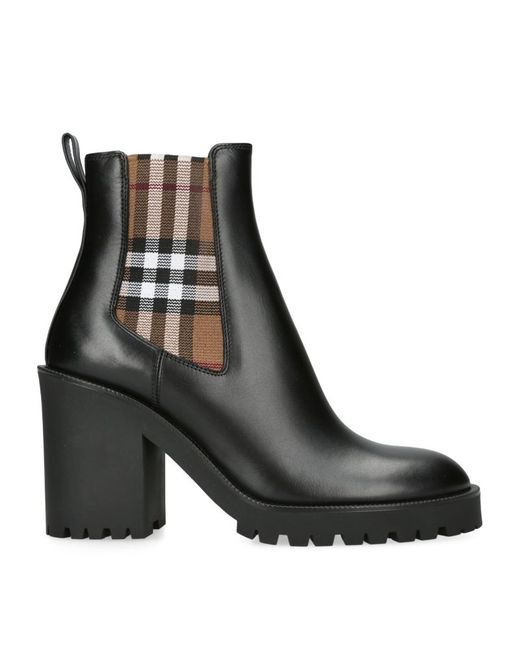 Burberry Leather Allostock Heeled Ankle Boots 70