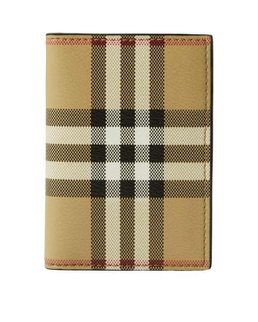Burberry Leather Vintage Check Folding Wallet