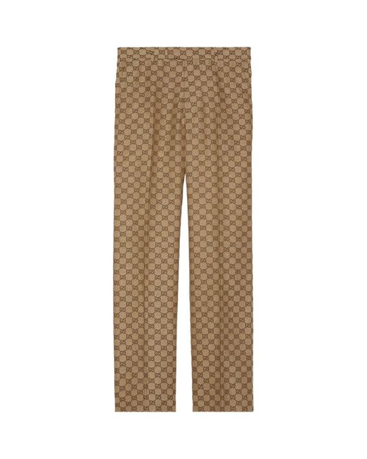 Gucci Linen GG Supreme Trousers