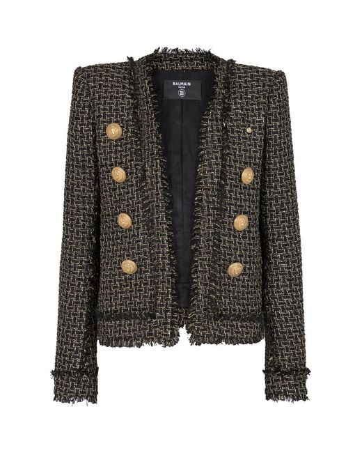 Balmain Tweed Collarless Jacket