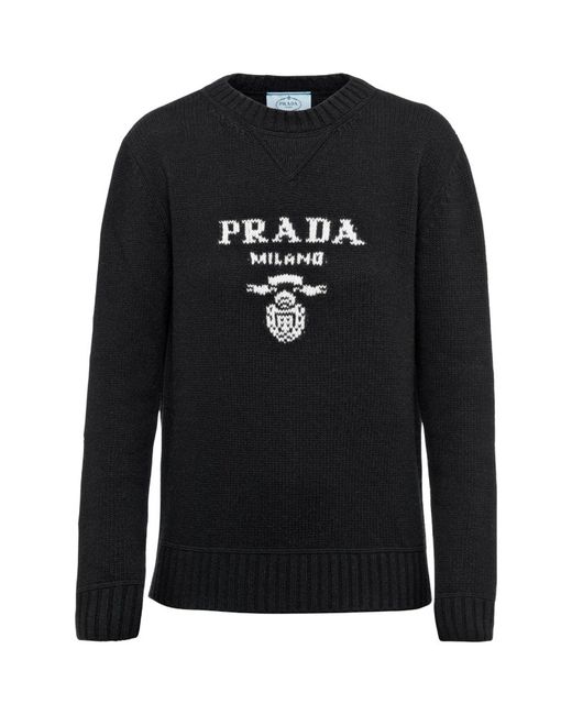 Prada Cashmere-Wool Logo Sweater