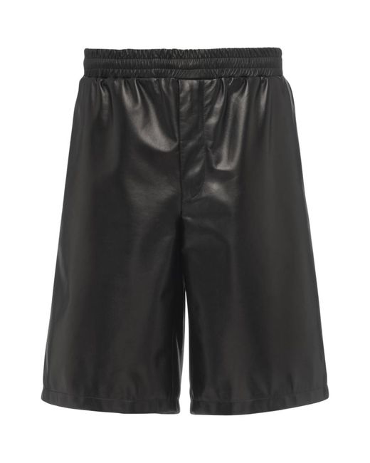 Prada Leather Bermuda Shorts