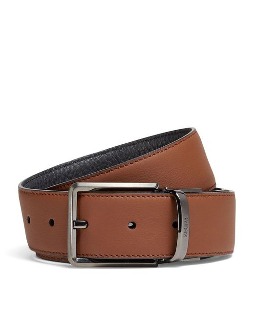 Z Zegna Leather Reversible Belt