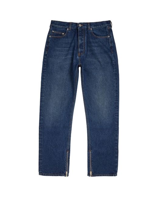Off-White Zip-Cuff High-Rise Straight Jeans