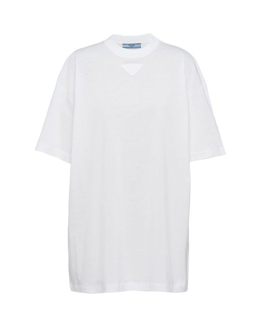 Prada Triangle-Patch Oversized T-Shirt