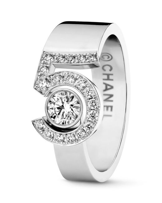 Chanel White Gold and Diamond N5 Ring