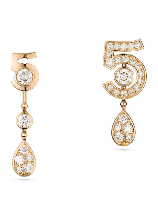 Chanel Gold and Diamond N5 Transformable Earrings
