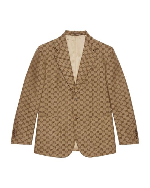 Gucci Linen GG Supreme Suit Jacket