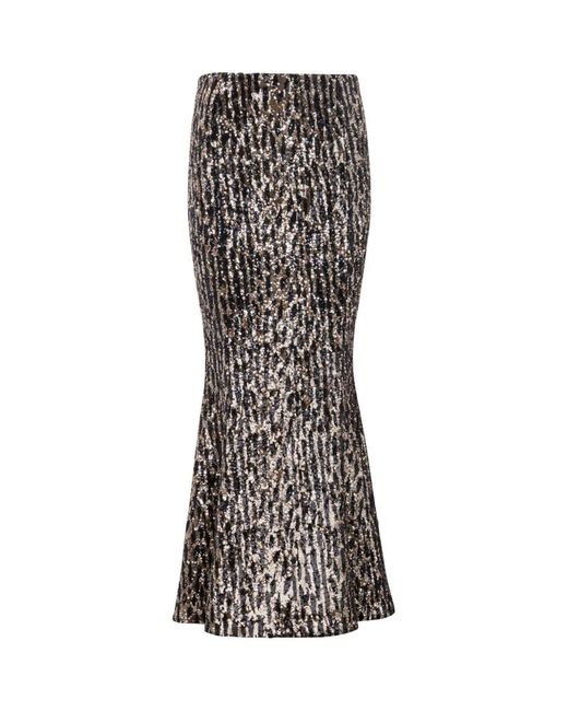 Balmain Sequin-Embellished Flared Midi Skirt