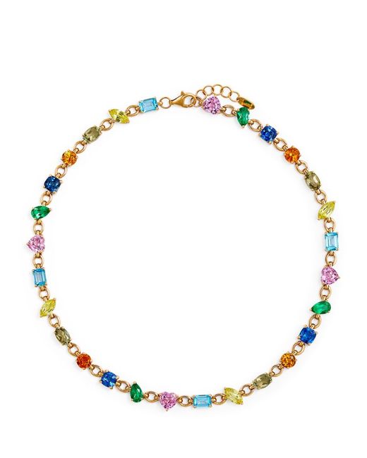 Nadine Aysoy Yellow and Mutlicoloured Gemstone Rainbow Necklace