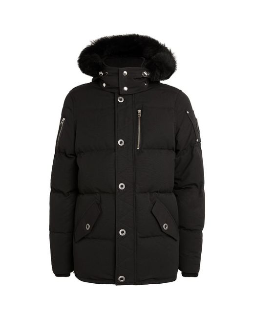 Moose Knuckles Shearling-Collar Puffer Jacket
