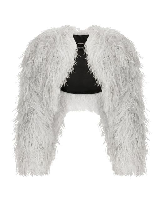 Dolce & Gabbana KIM Ostrich Feather Bolero Jacket