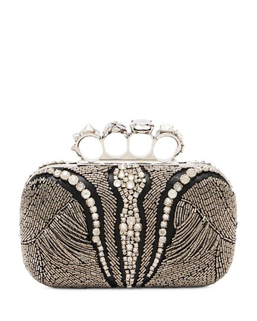Alexander McQueen Embellished Four-Ring Clutch Bag