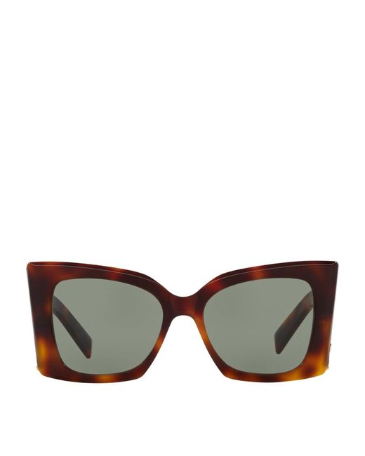 Saint Laurent Tortoiseshell Blaze Sunglasses