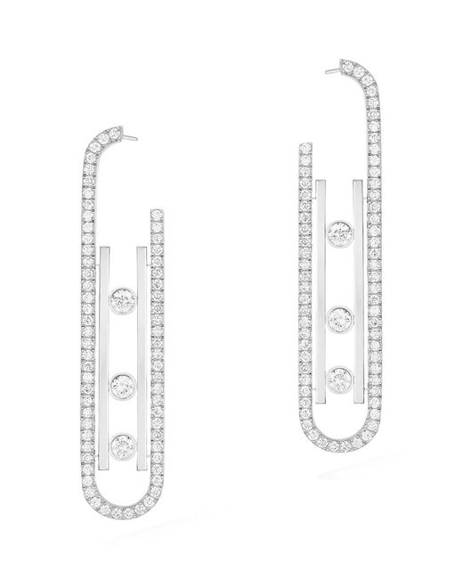 Messika White Gold and Diamond Move 10th Birthday Earrings