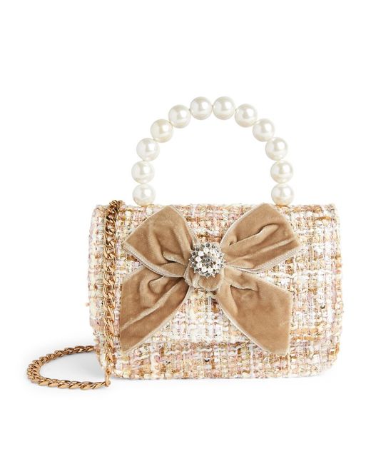 Patachou Tweed Pearl-Handle Bag