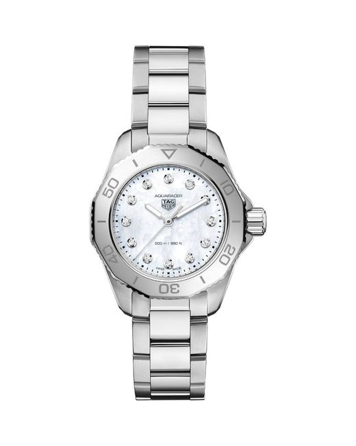 Tag Heuer Diamond and Mother-of-Pearl Aquaracer Watch 30mm