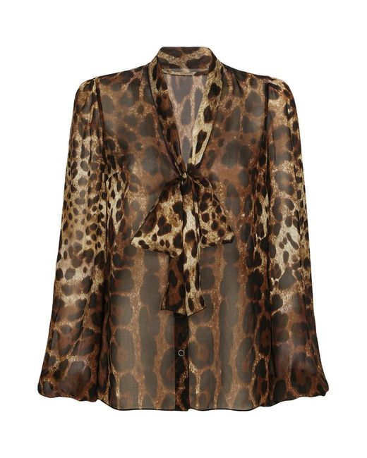 Dolce & Gabbana Leopard Print Blouse