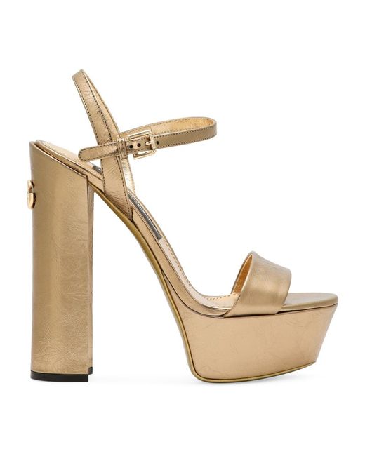 Dolce & Gabbana Leather Platform Sandals 105