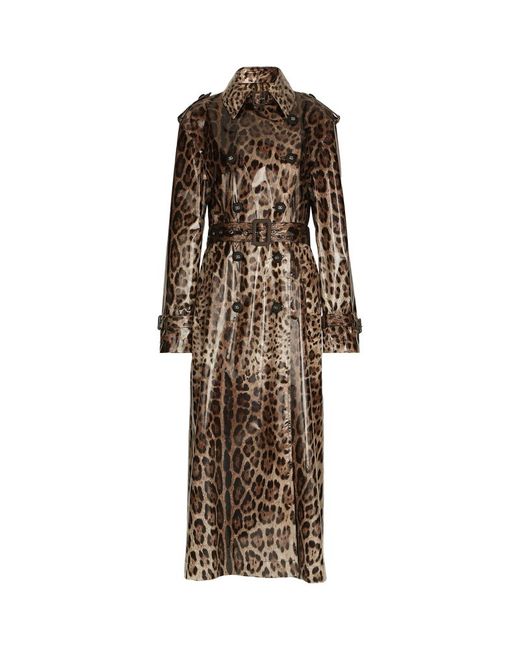 Dolce & Gabbana Leopard Print Trench Coat