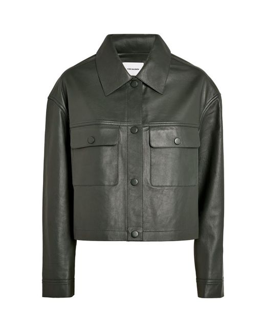 Yves Salomon Leather Shirt Jacket