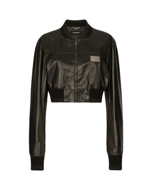 Dolce & Gabbana Leather Cropped Jacket