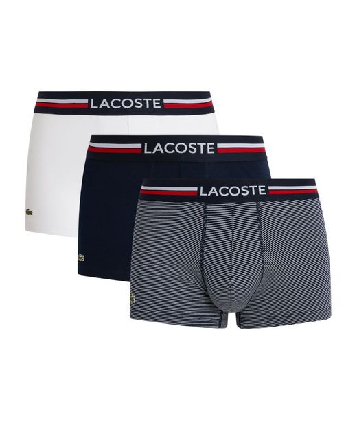 Lacoste Stretch-Cotton Iconic Trunks Pack of 3