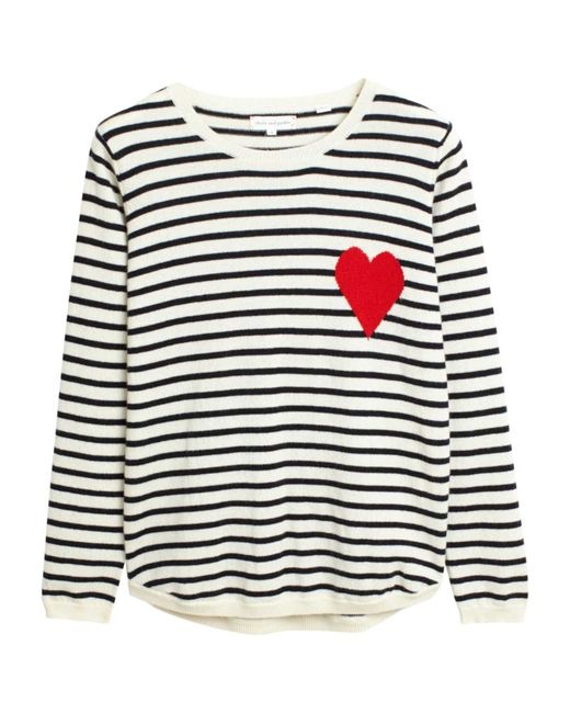 Chinti And Parker Striped Heart Sweater