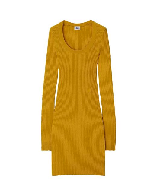 Burberry Wool Rib-Knit Midi Dress