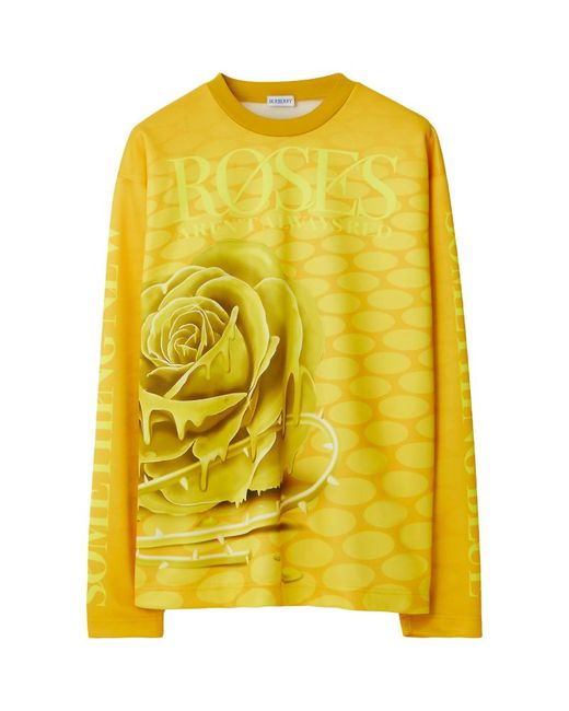 Burberry Rose Print Long-Sleeve T-Shirt
